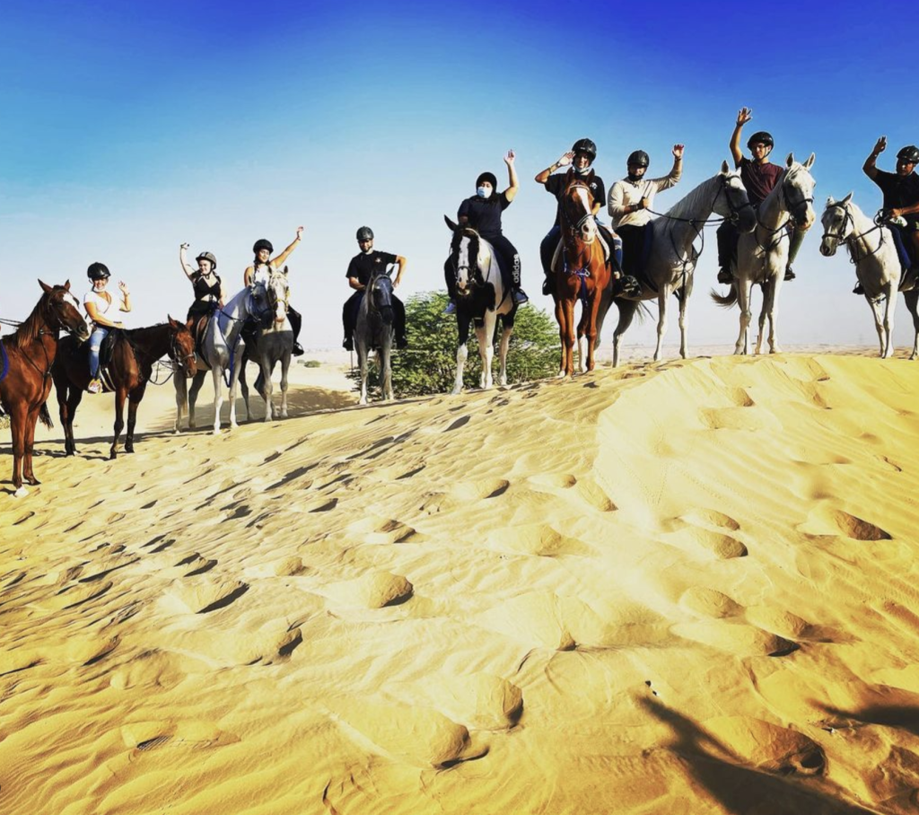 Group of riders of sahara stable in dubai