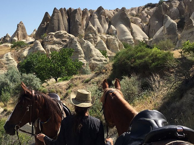 horse rider in cappadocia valley