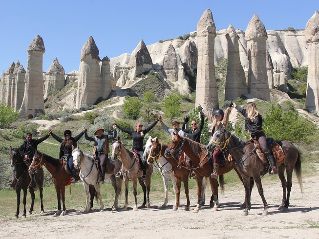 Horse riders group in cappadocia