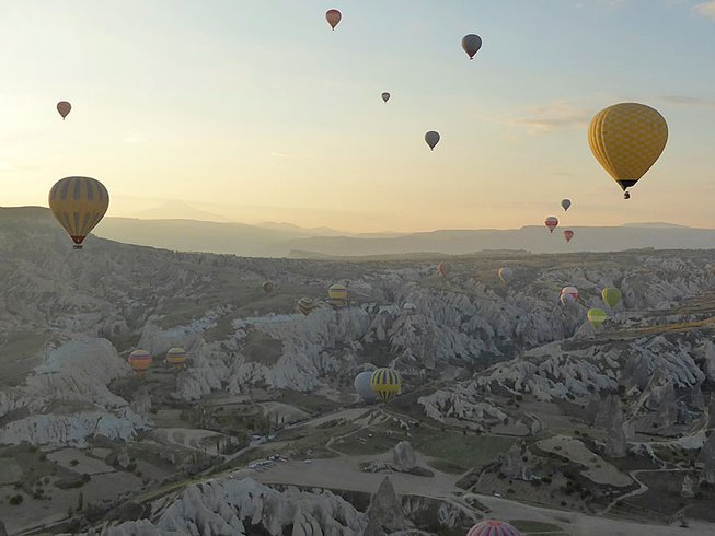 Cappadocia valley with baloons