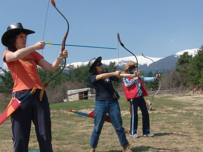 People trying archery
