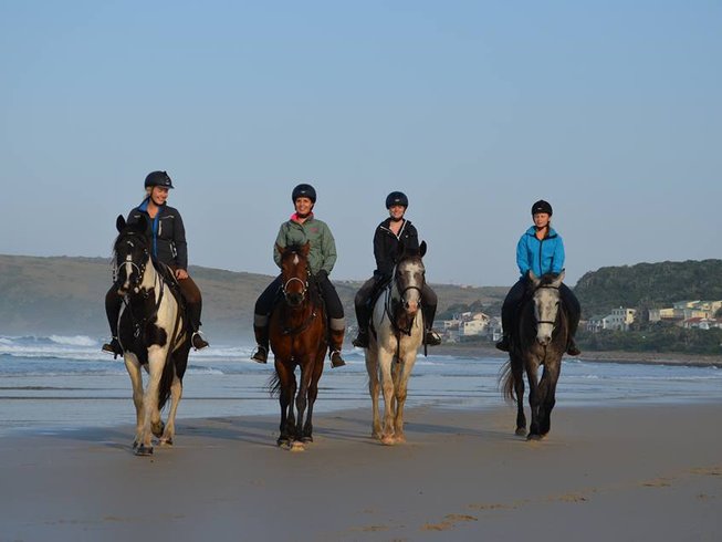 horse riders on the beach