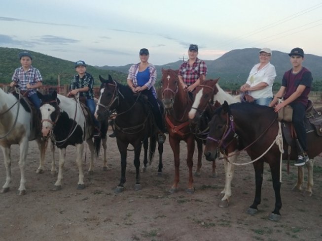 horse riders group during a ranch vacation in Arizona